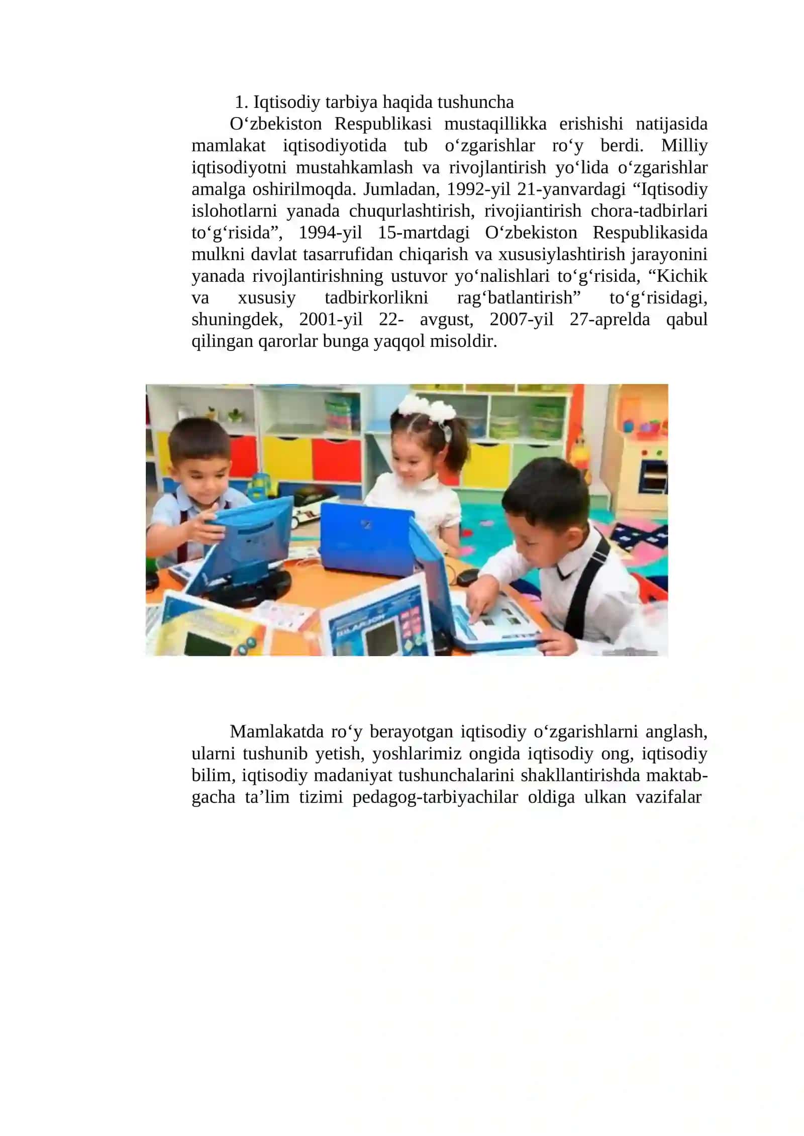 MAKTABGACHA TA’LIM TASHKILOTLARIDA IQTISODIY TARBIYANI TASHKIL ETISH 2