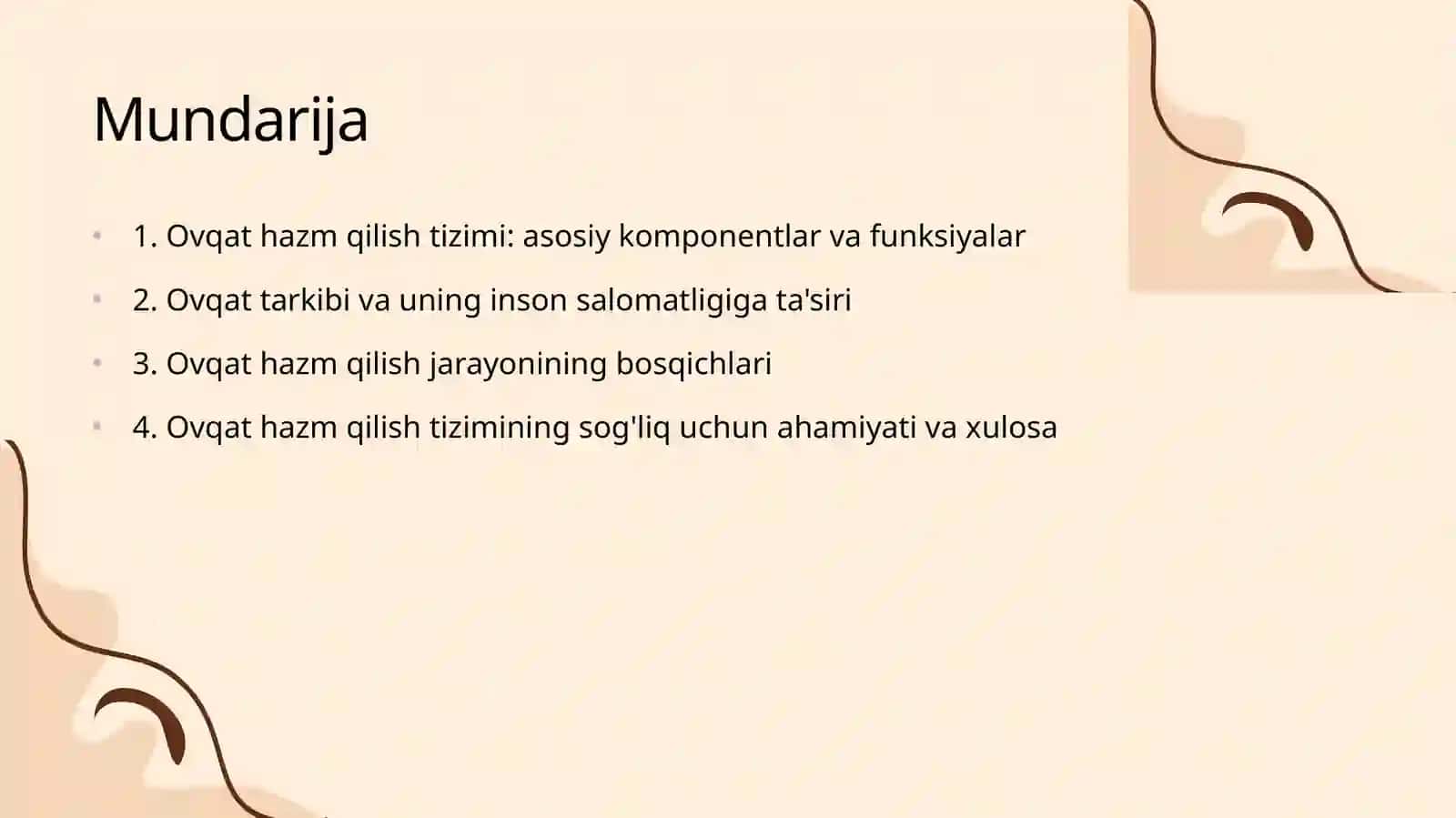 Ovqat hazm qilish tizimi fiziologiyasi.Inson salomatligiga ovqat tarkibining ahamiyati 2