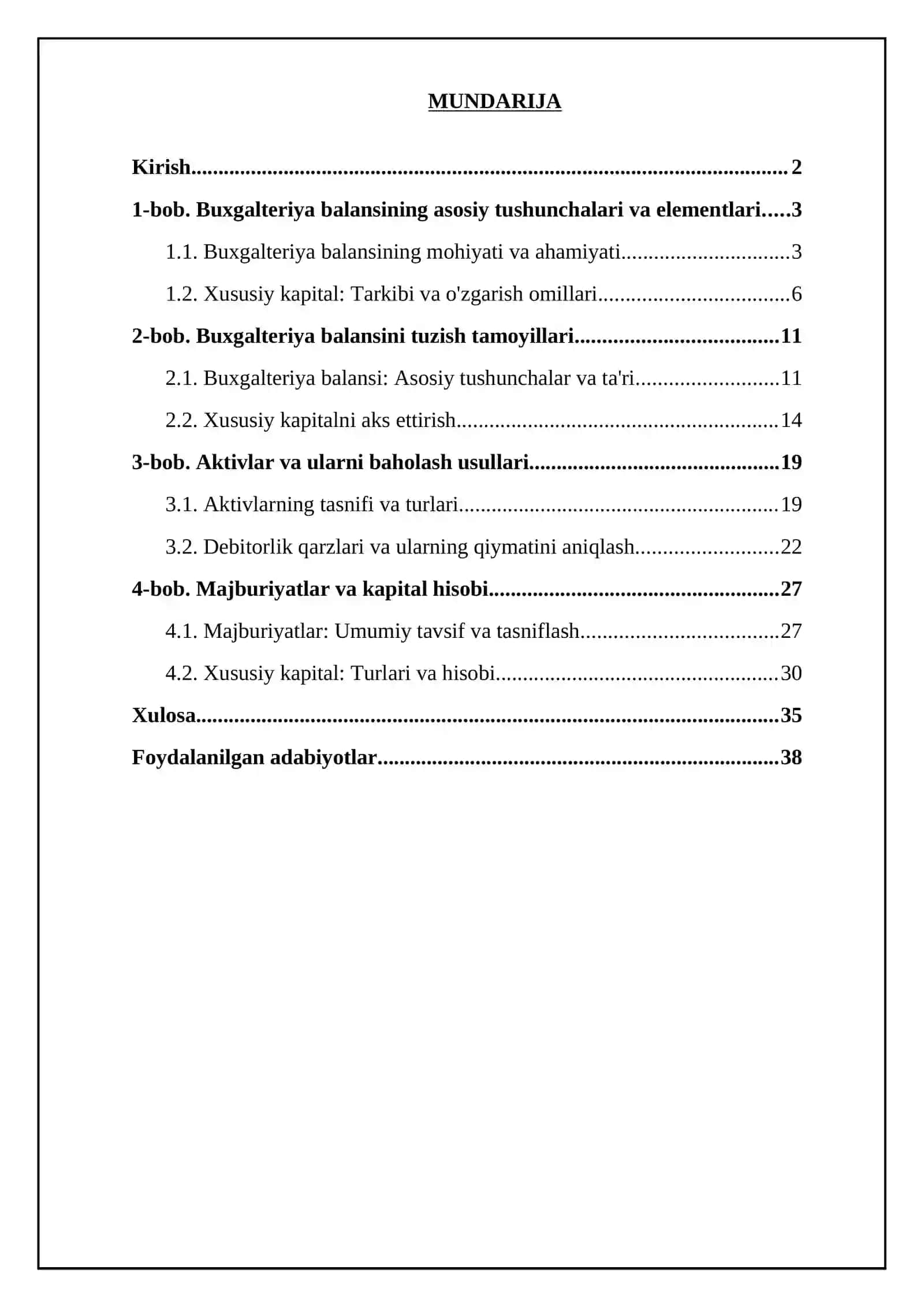 Moliyaviy hisobot fanidan buxgalteriya balansi tuzishning asosiy tamoyillari va balansni tuzish 2