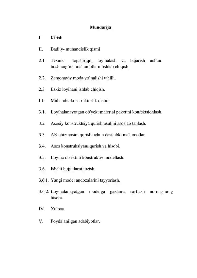 Bolalar kombinzonini yangi model dizayn loyihasini ishlab chiqish. 2