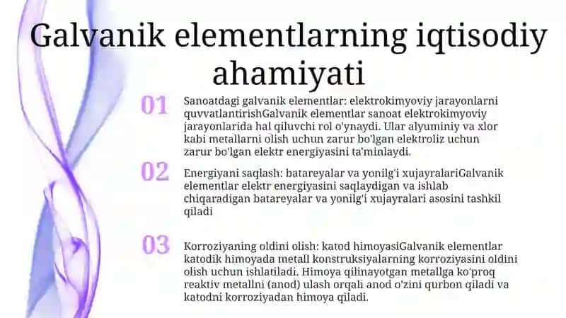 Galvanik Elementlarning Xalq Xo'Jaligidagi Ro'Li 2