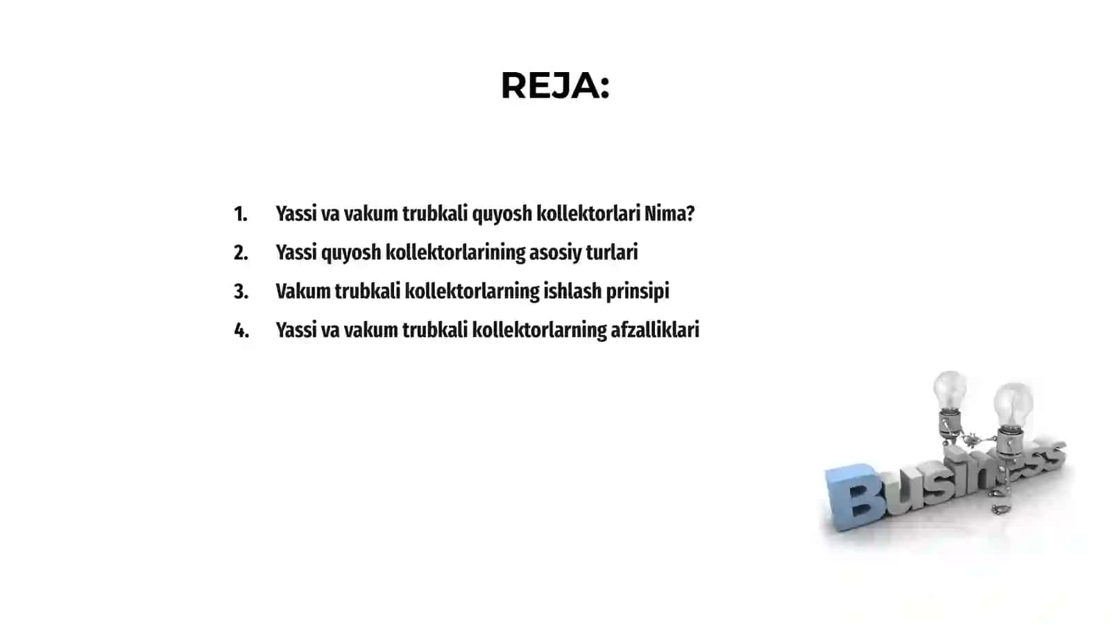 Yassi va vakum trubkali Quyosh kollektorlari 2