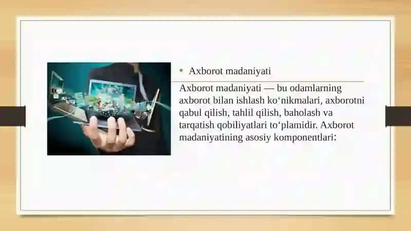 Axborot madaniyati va axborotlashgan jamiyat 2