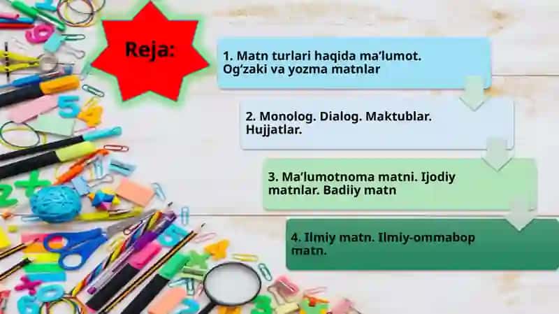 Matnning xususiyatlari va qurilishi 2