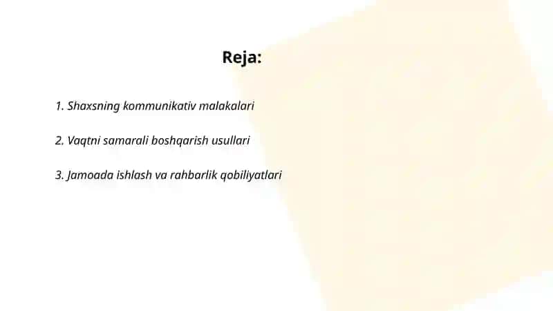 Shaxsning malaka va odatlari 2
