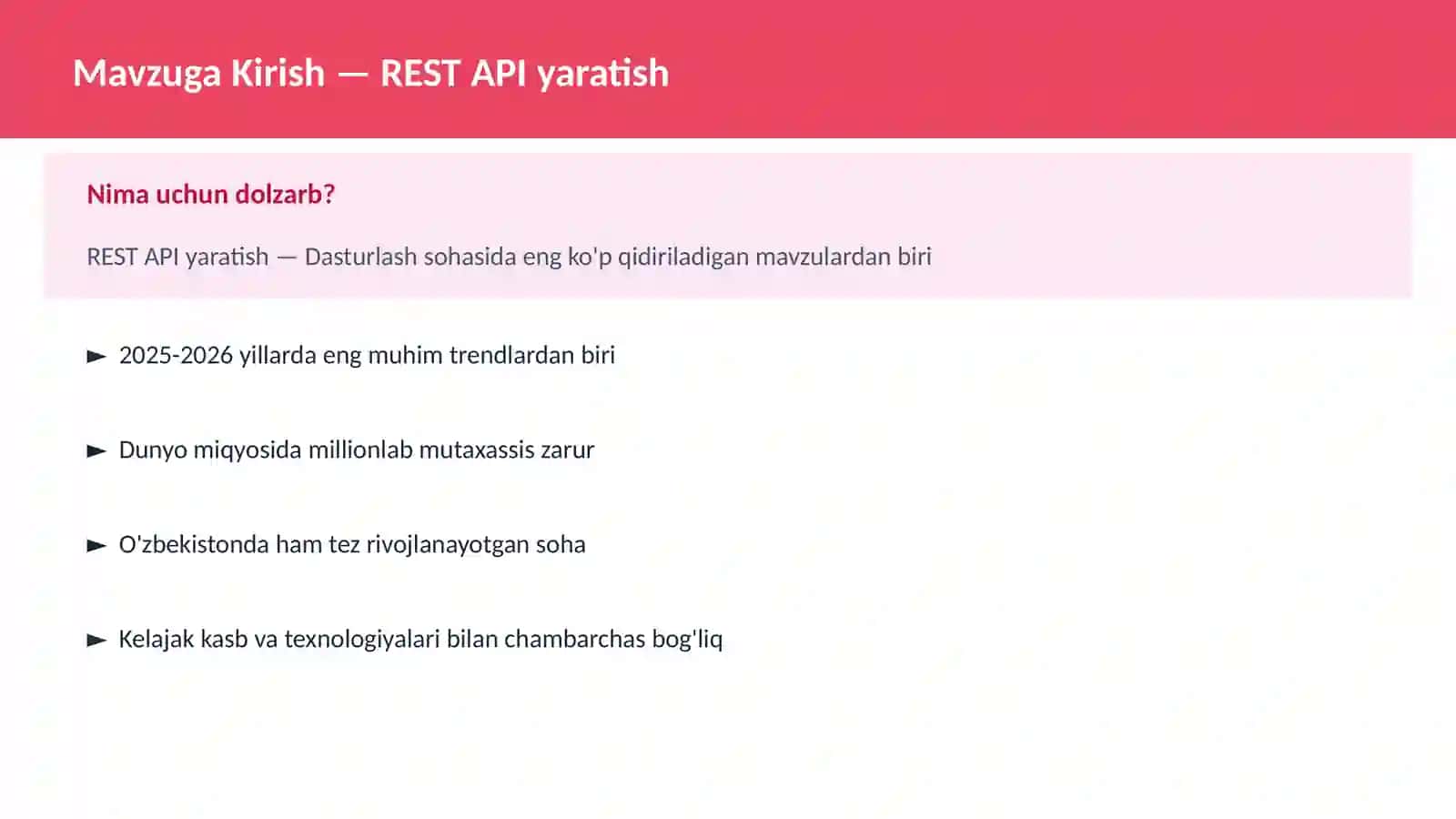 DASTURLASH | JAVASCRIPT VA WEB 2