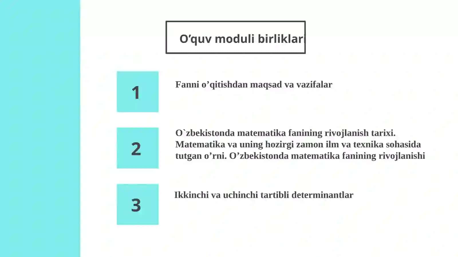 Ikkinchi va uchinchi tartibli determinantlar, xossalari va hisoblash usullari 2