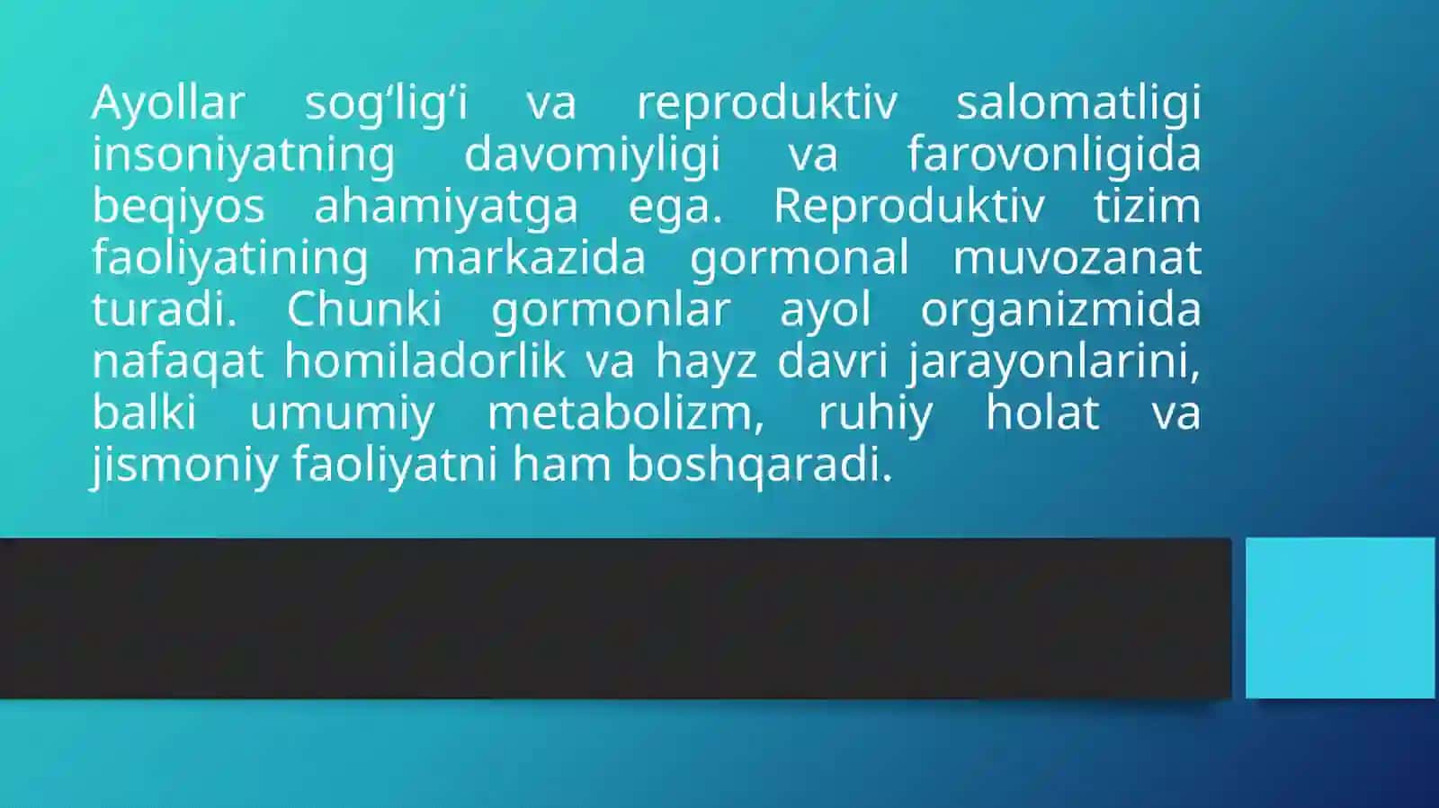 Gormonal disbalans va reproduktiv tizim 2