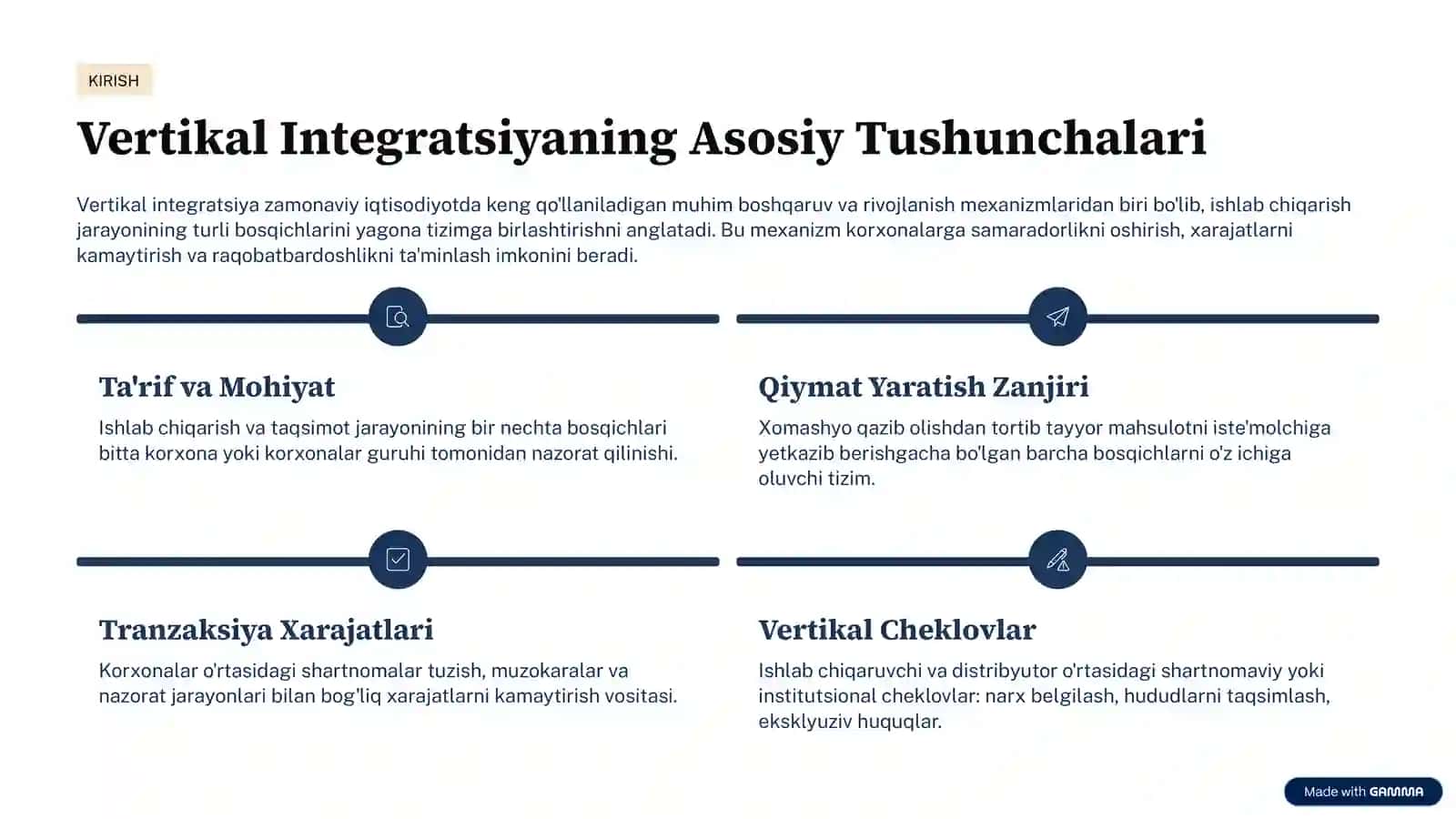 Vertikal Integratsiya va Vertikal Cheklovlar 2