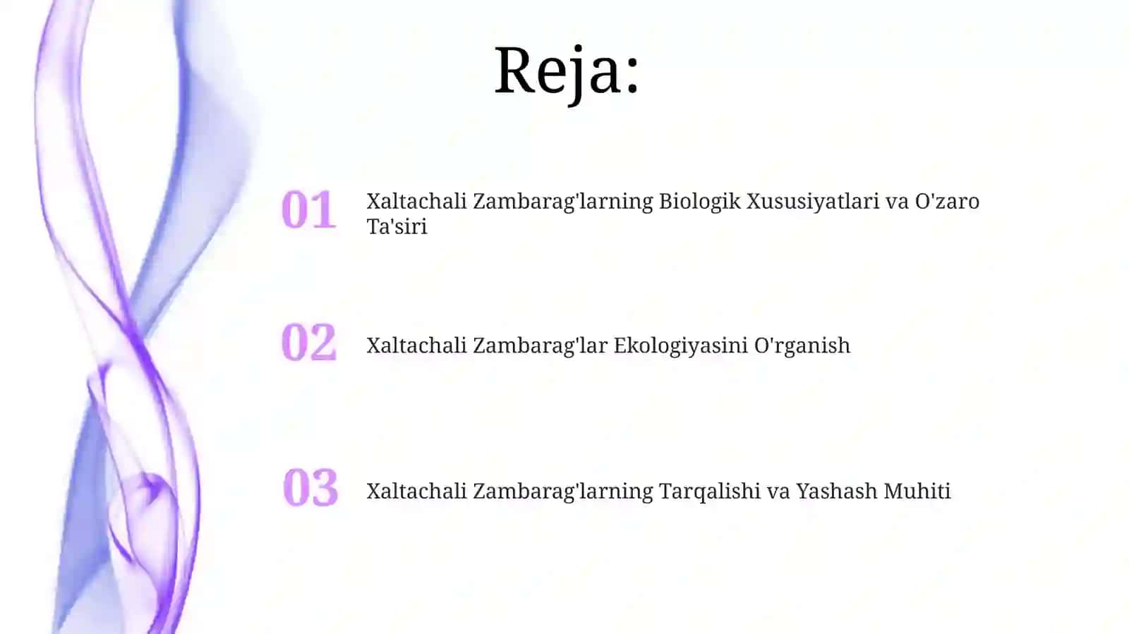 Xaltachali Zambarag'lar Ekologiyasini O'rganish 2