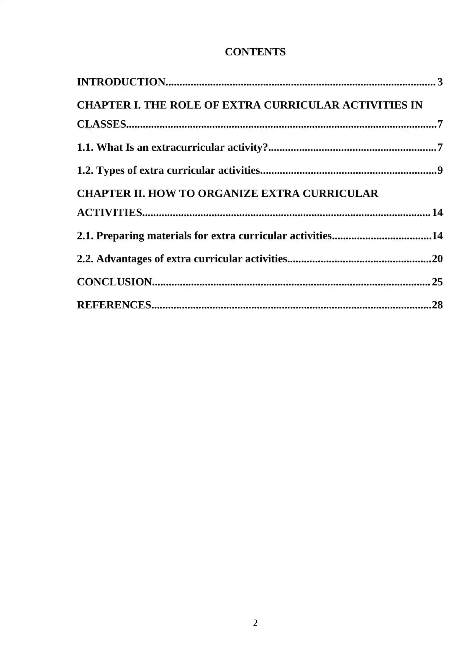 ORGANIZING EXTRA CURRICULAR ACTIVITIES IN SECONDARY EDUCATION 2