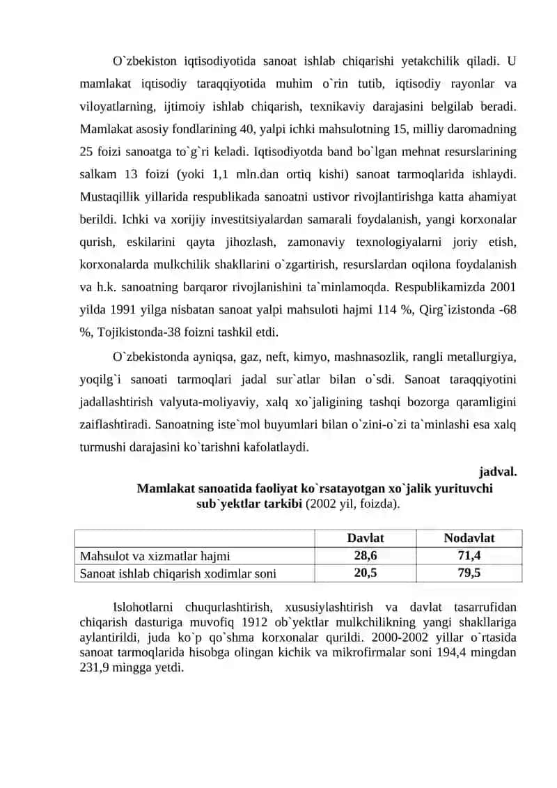 SANOAT MAHSULOTLARINING MATERIAL VA ENERGIYA SARFINI KAMAYTIRISH YO‘NALISHLARI 2