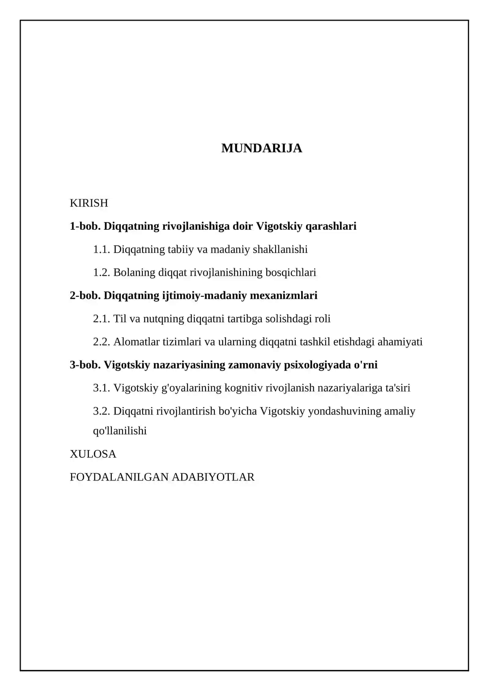 L.S.Vigotskiyning diqqat borasidagi izlanishlari 2
