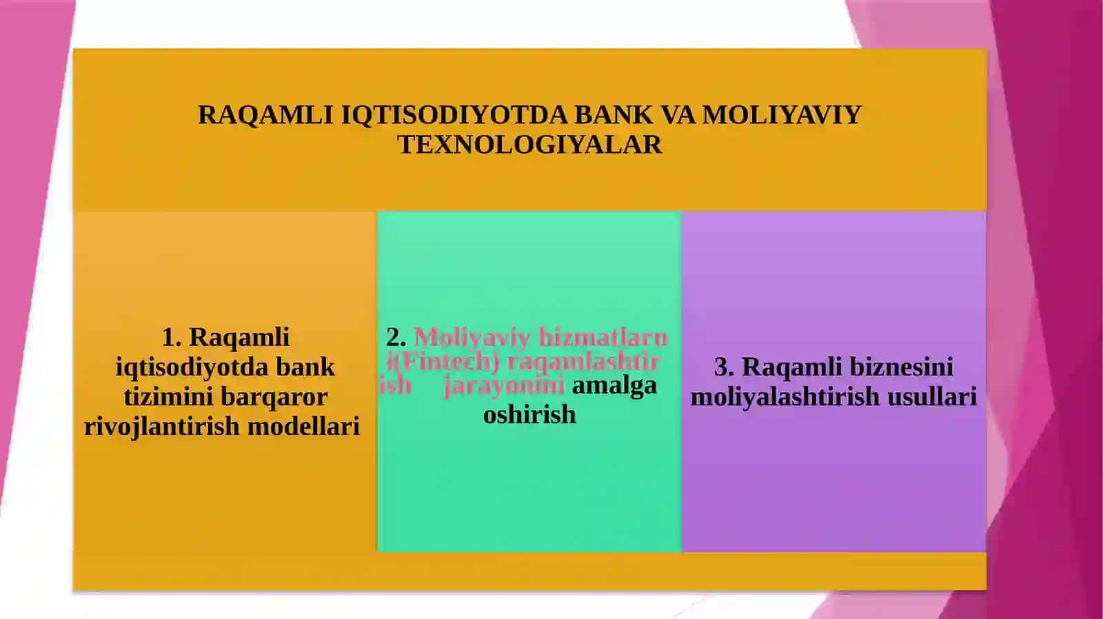 Raqamli iqtisodiyot bank tizimini boshqarish va rivojlantirish modellari 2