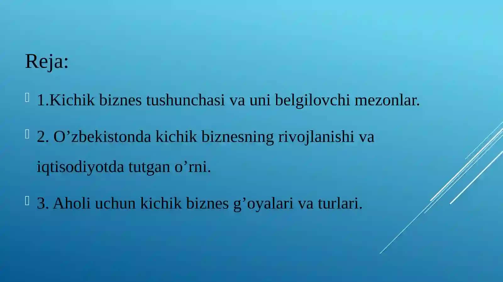 Aholi farovonligini ta’minlashda kichik biznesning o’rni 2