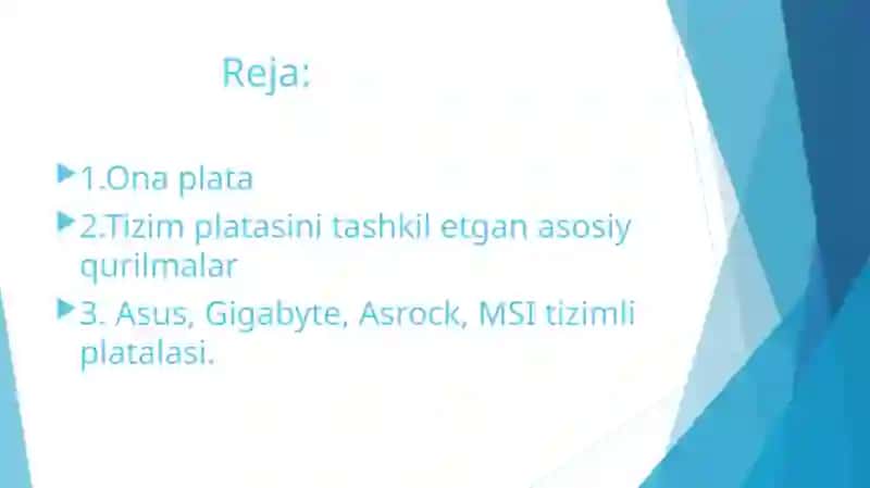 Asus, Gigabyte, Asrock, MSI tizimli platalarining turlari va umumiy tasnifi. 2