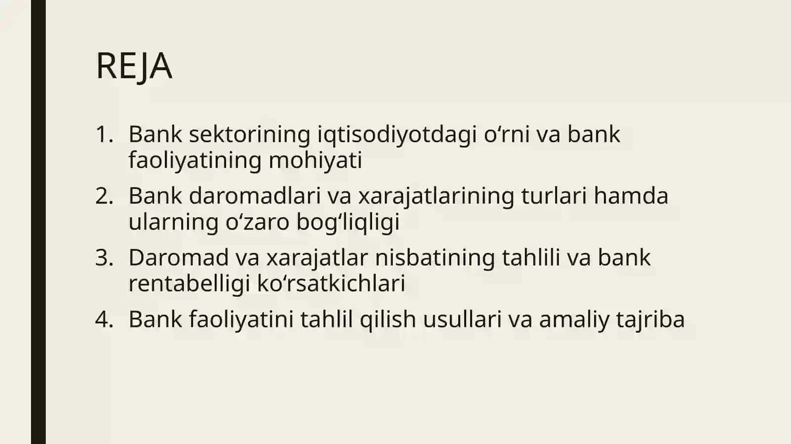 Bank sektorida daromad va xarajatlar ma’lumotlarini tahlili 2