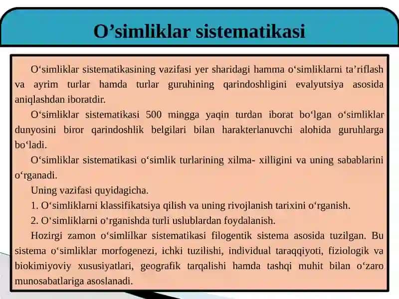 O‘simliklar sistematikasi 2