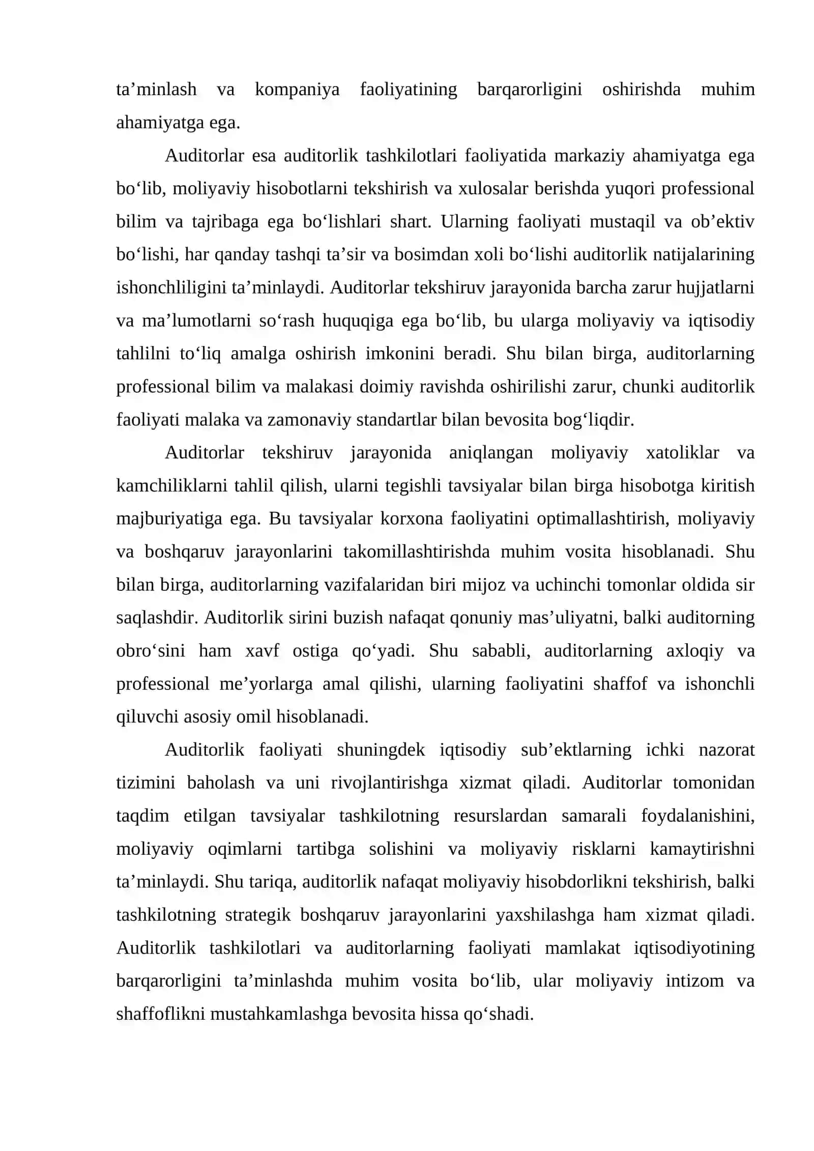 Auditorlik tashkilotlar va auditorlarning huquqlari hamda majburiyatlari. ESSE 2