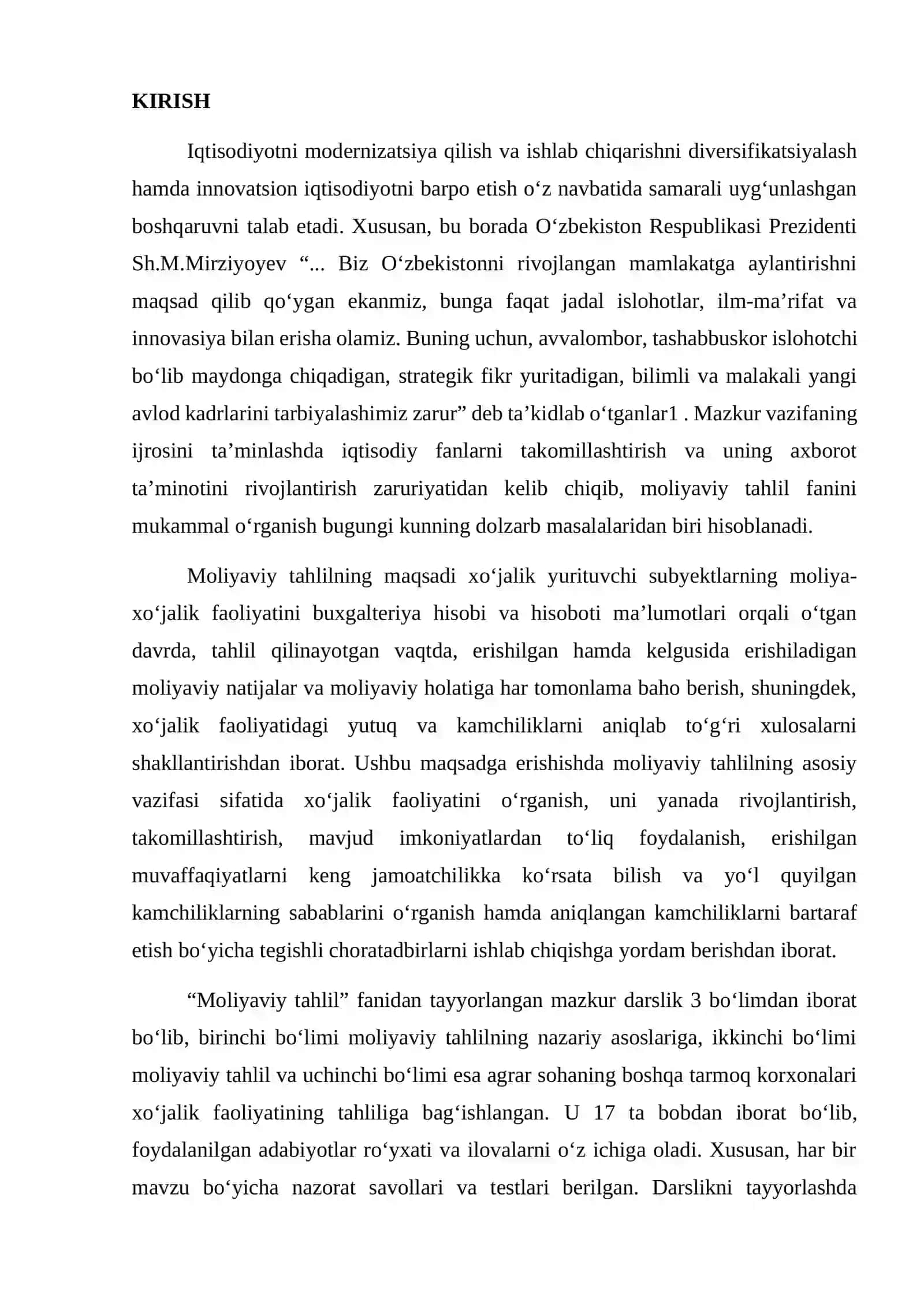 Tahlil fanining vujudga kelishi va uning tasnifi 2