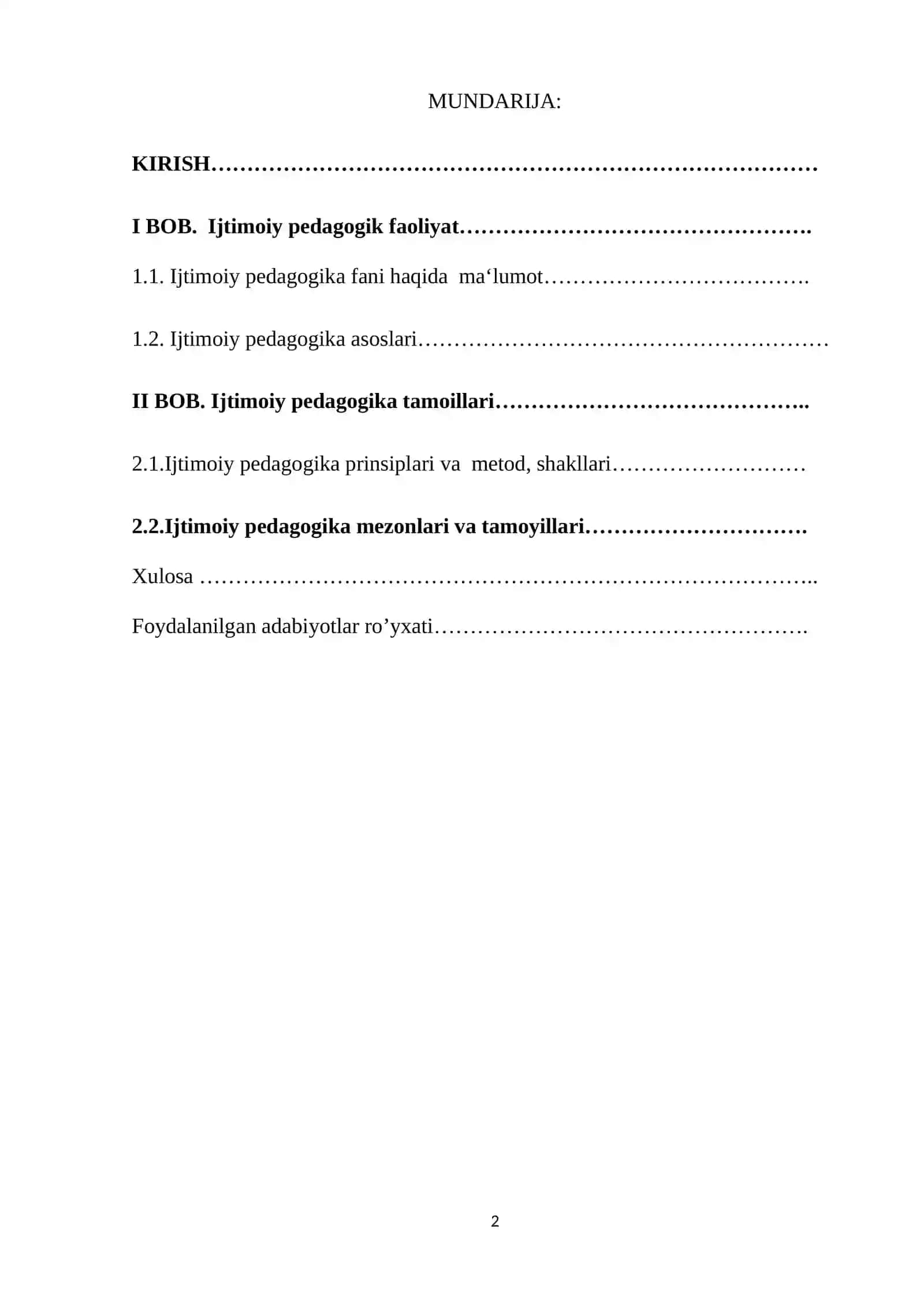 Ijtimoiy Pedagogika Faoliyati 2
