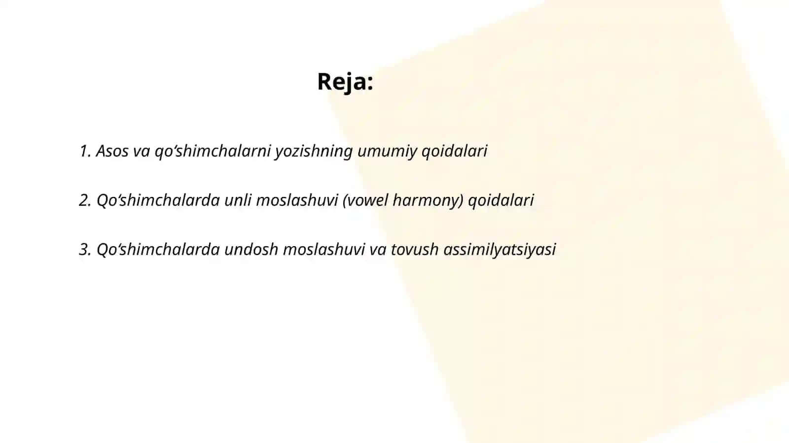 O‘zbek tilida asos va qo‘shimchalar imlosi 2