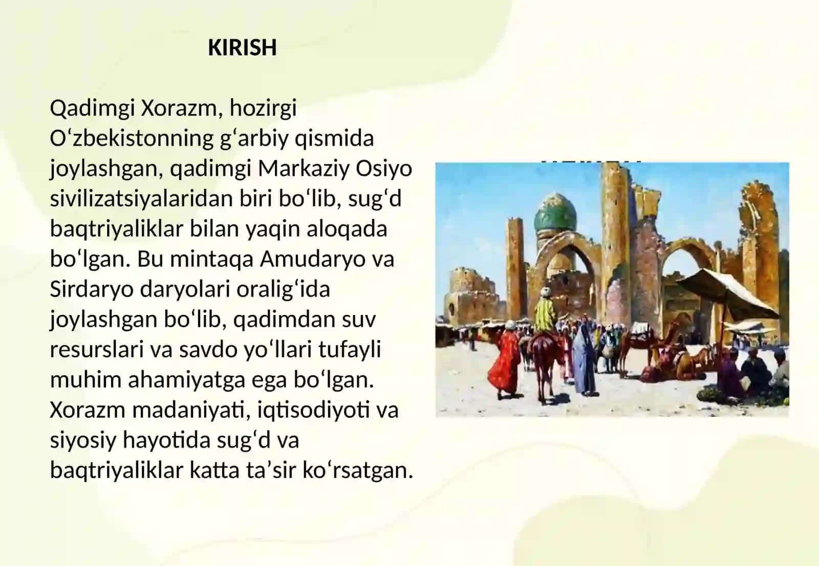 Qadimgi xorazm sug'd baqtiryaning tarixiy geografiyasi 2