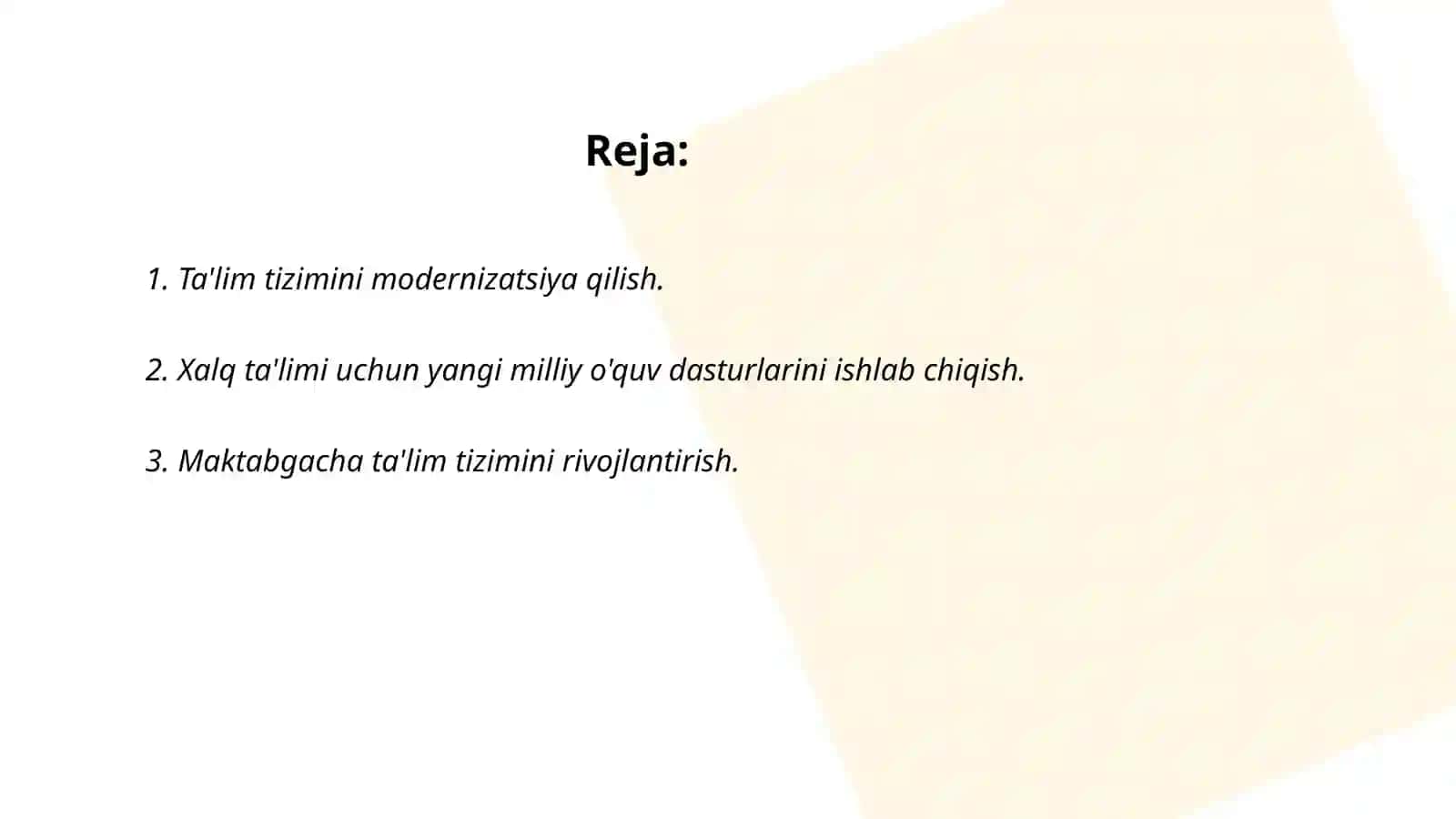 Ta'lim tizimini modernizatsiya qilish 2