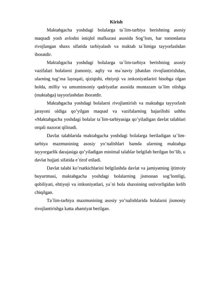 Maktabgacha tarbiya yoshidagi bоlalar rivоjlanishining o’ziga xоs xususiyatlari 2