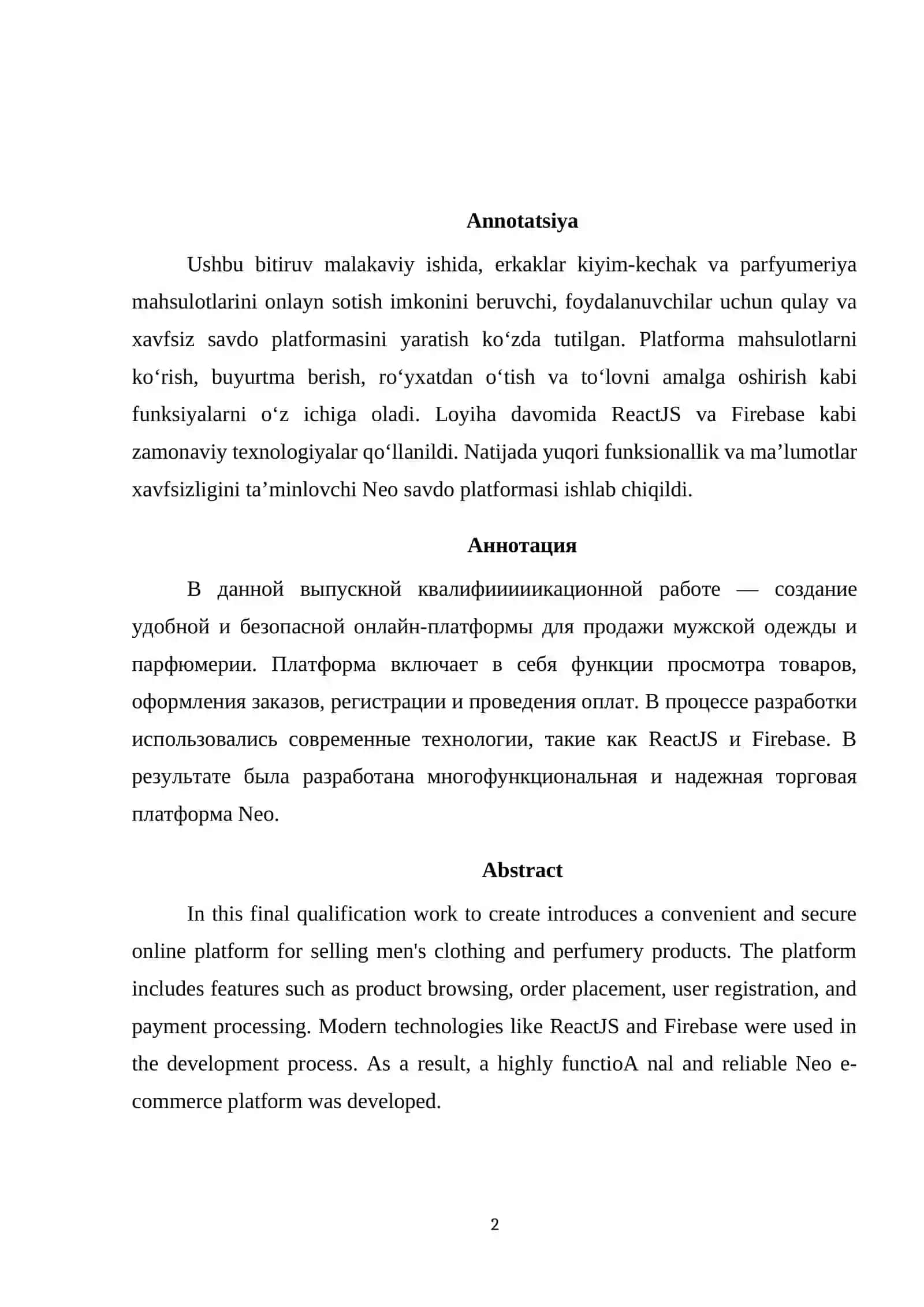 Parfumeriya maxsulotlari savdosini onlayn tashkil etish web platformasini yaratish 2