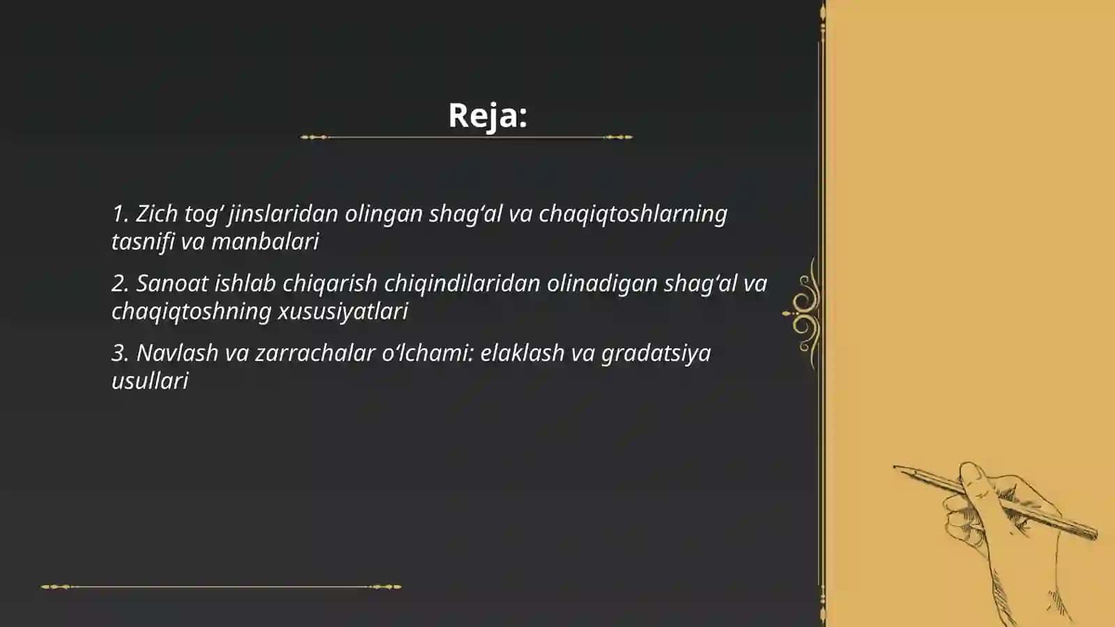 Zich togʻ jinslaridan va sanoat ishlab chiqarish chiqindilaridan olingan shagʻal va chaqiqtosh. Fizik -mexanik sinov usullari 2