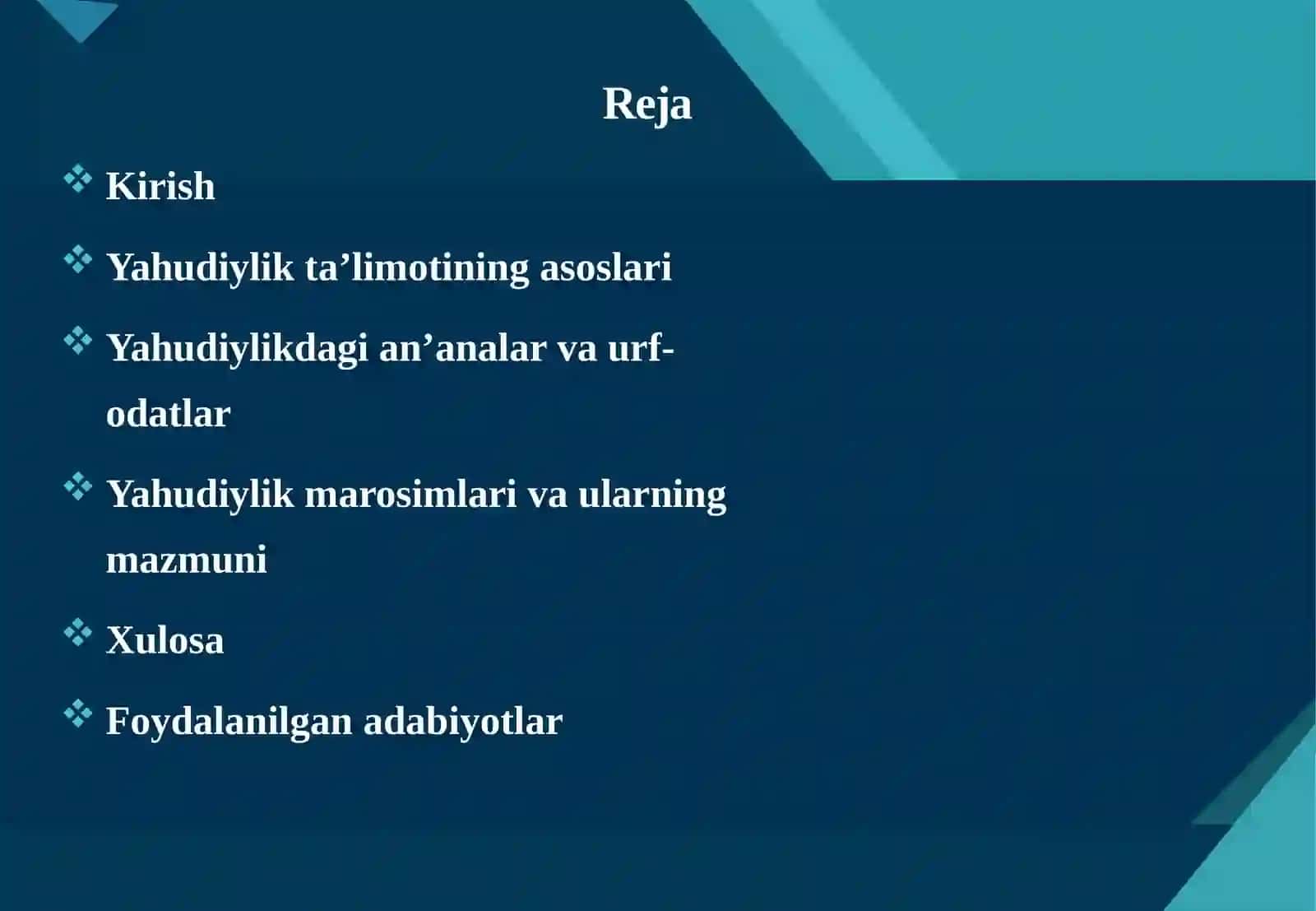 Yahudiylik ta’limoti, an’anaviy marosimlari 2