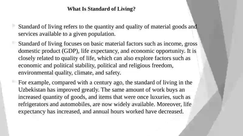 Standard of Living 2