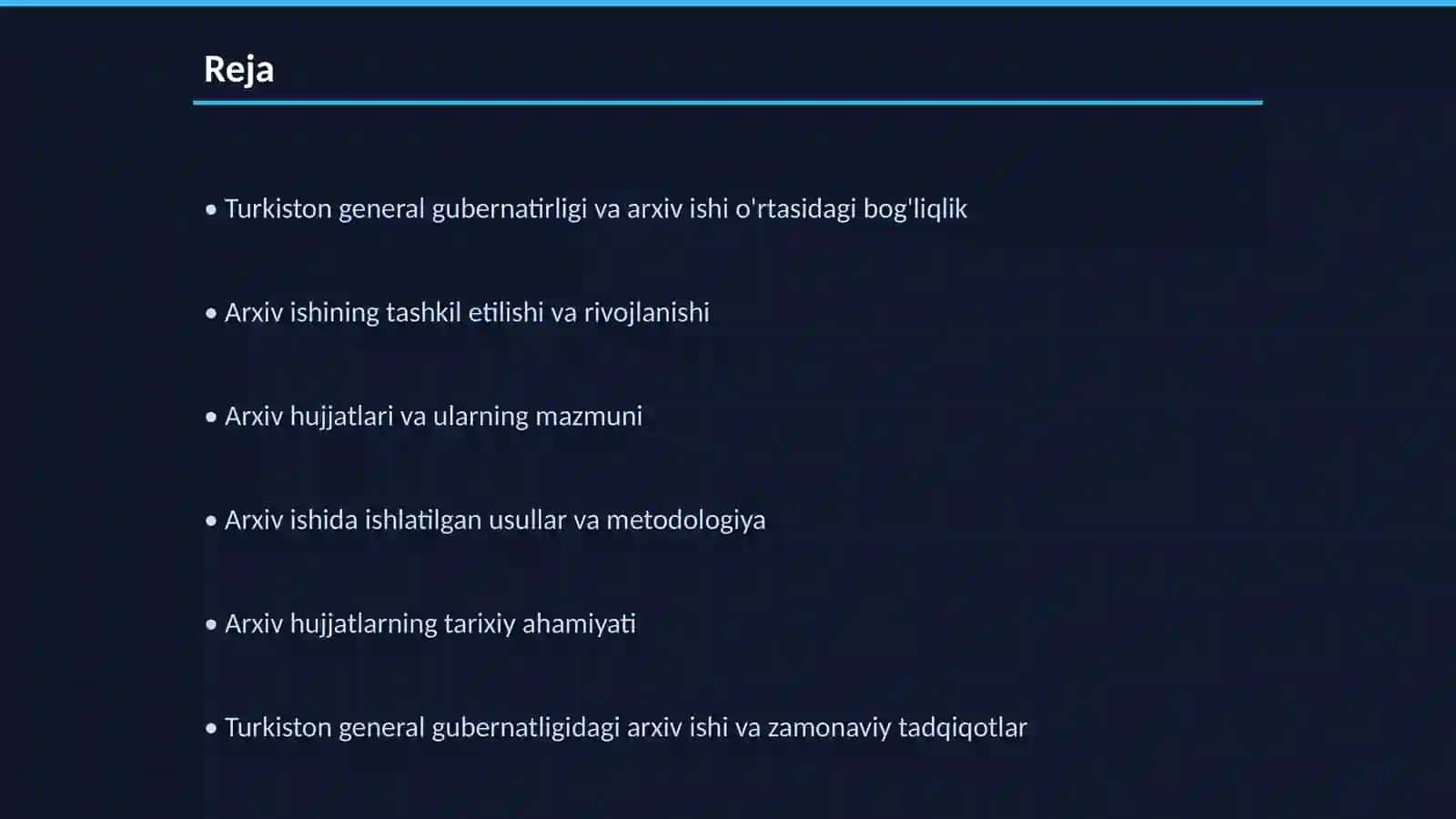 Turkiston general gubernatirligi davrida arxiv ishi 2