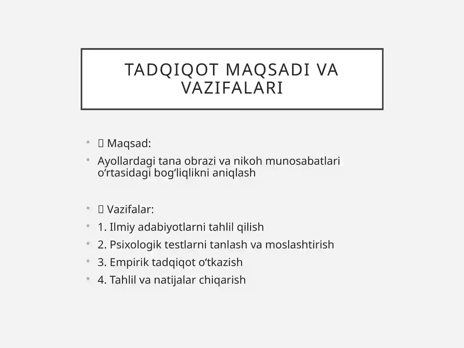 Ayollardagi tana Men obrazining oila-nikoh munosabatlariga ta’siri 2