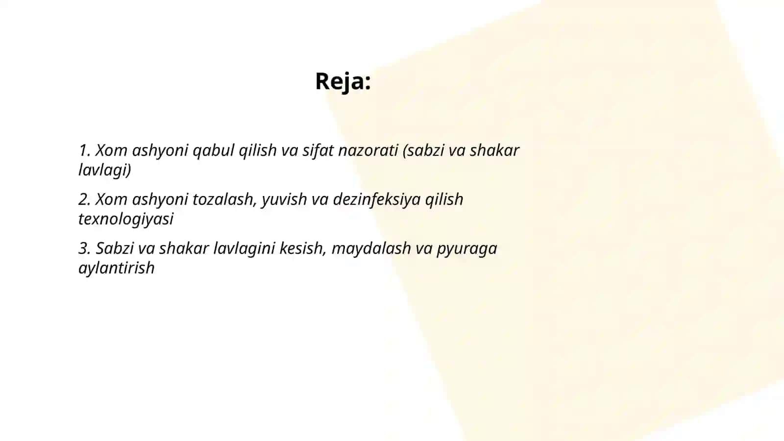 Sabzi va xòraki lavlagini qayta ishlab sharbat olish texnalogiyasi 2