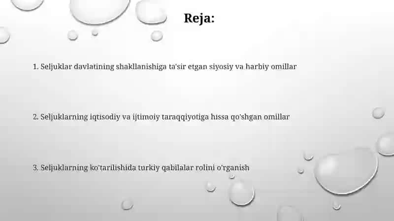 Saljuqiylarning rivojlanishiga hissa qoʻshgan omillar 2
