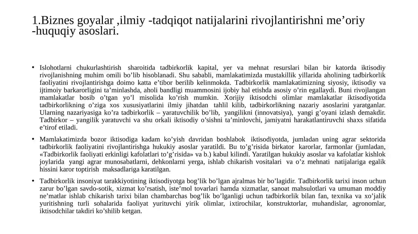 Innovasiontadbirkorlik va biznes, innovasion iqtisodiyot rivojlanishida davlat-xususiy sherichilik 2