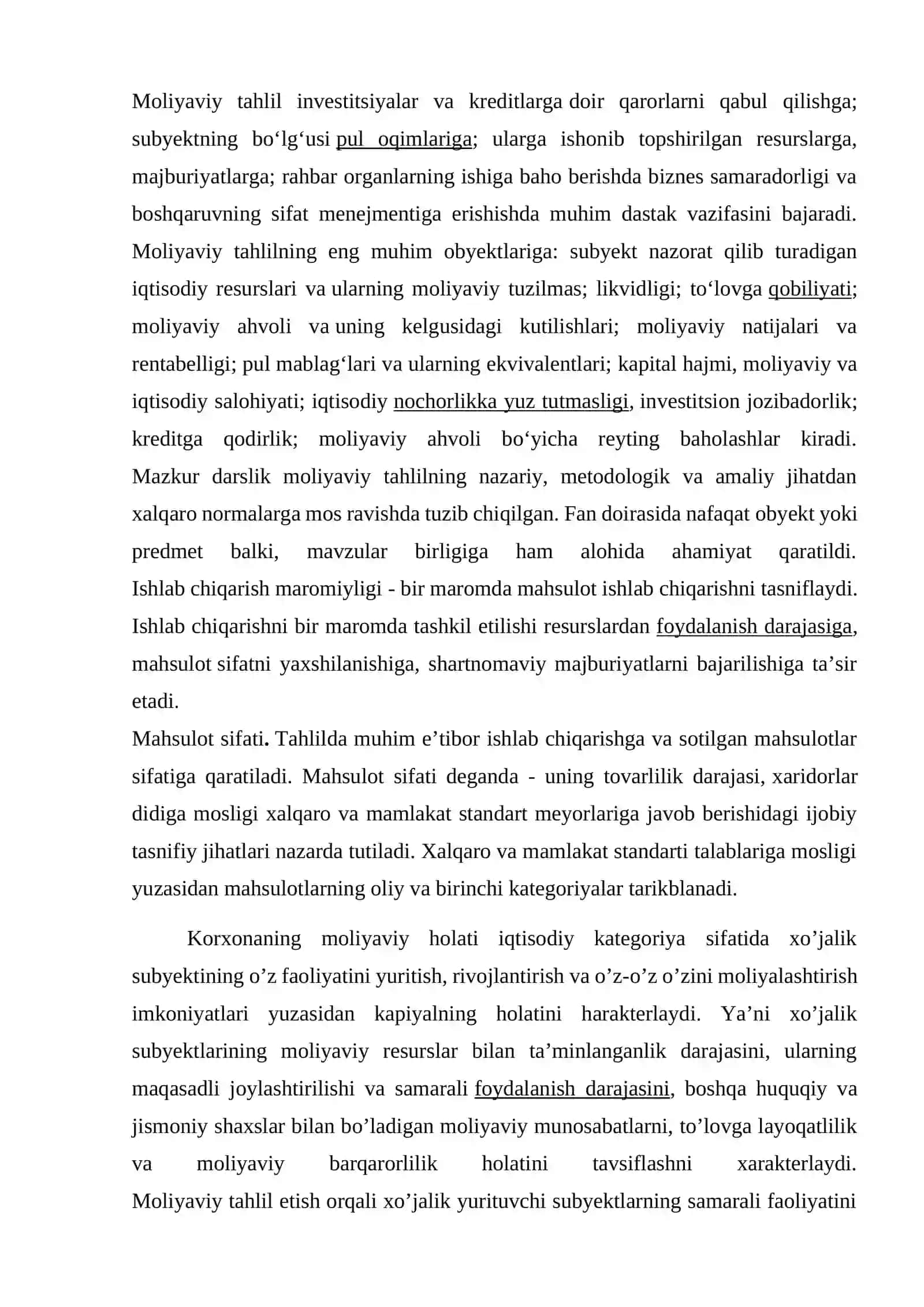 Korxonaning moddiy resurslar bilan ta'minlanganlik tahlili 2