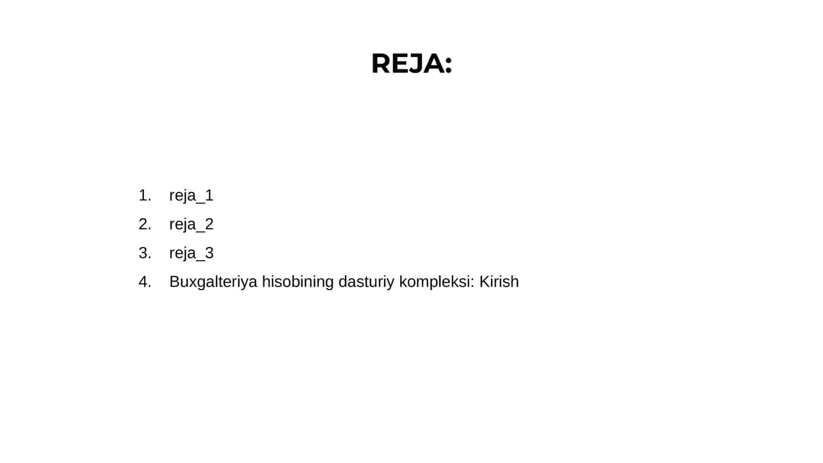 Buxgalteriya hisobining dasturiy kompleksi: Kirish 2