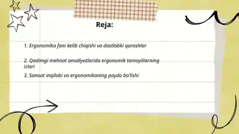 Ergonomika fani tarixi va ahamiyati 2