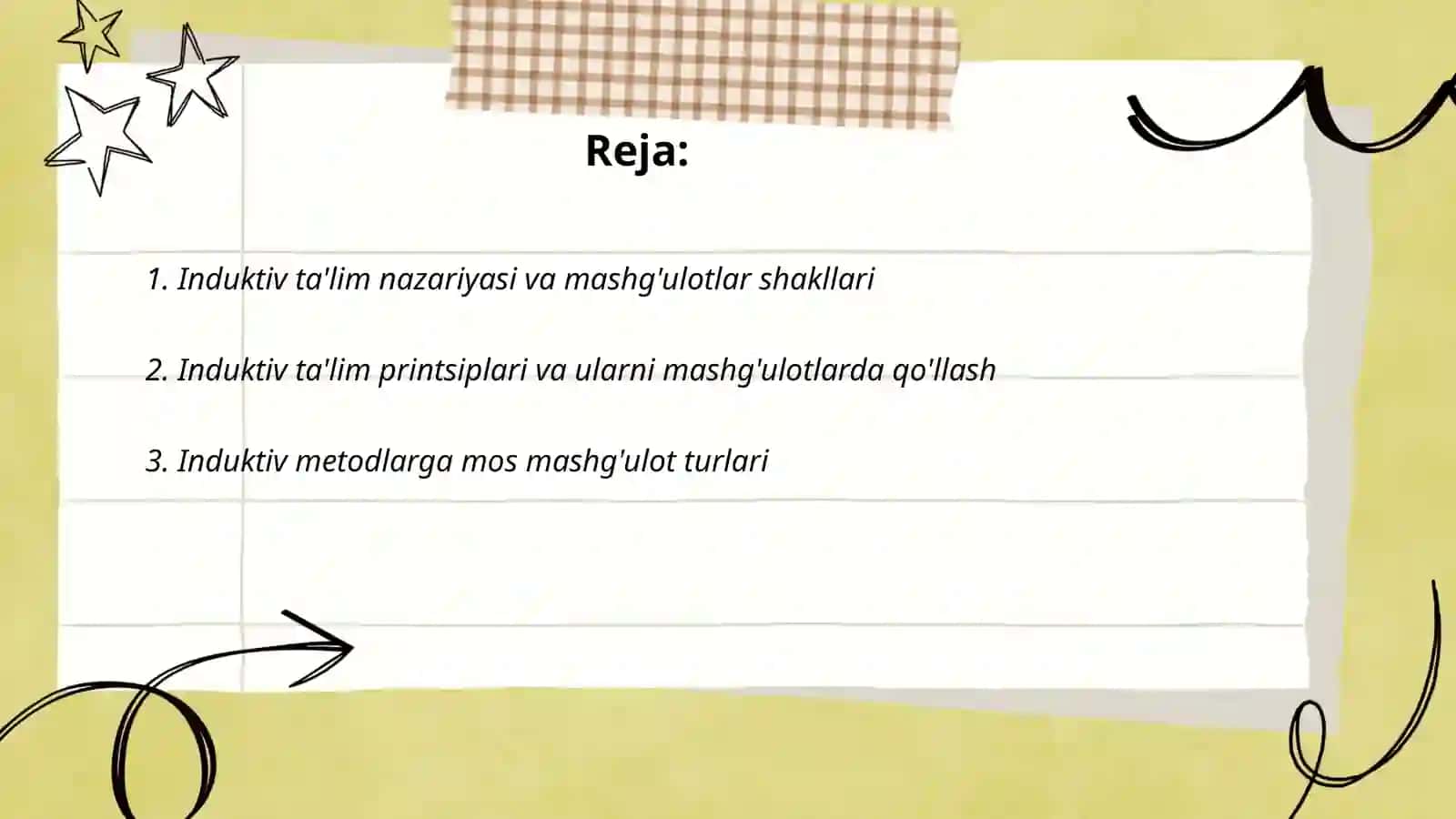 Induktiv ta'lim nazariyasi va mashg'ulotlar shakllari 2