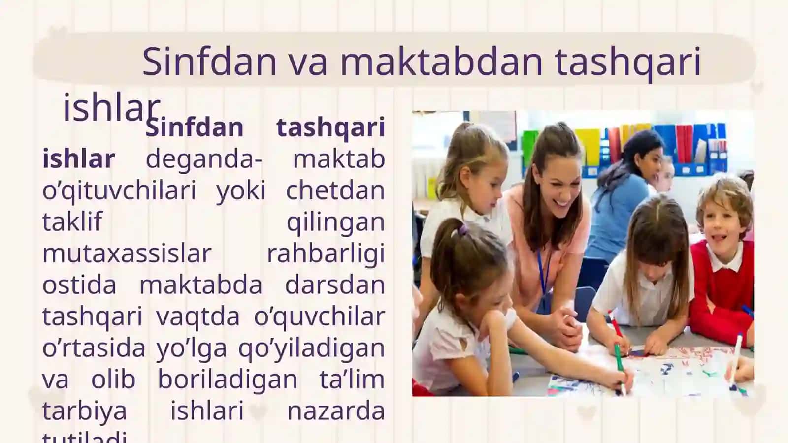 Sinfdan va maktabdan tashqari faoliyat 2