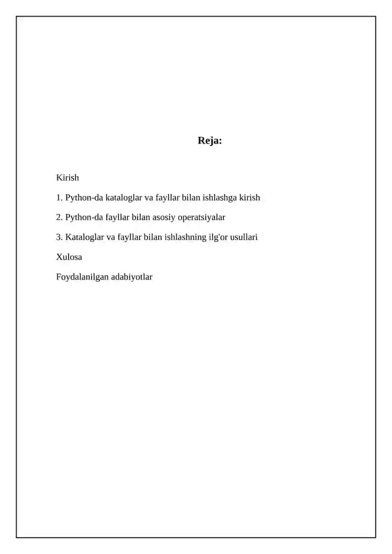 Python-dagi kataloglar va fayllar bilan ishlash 2