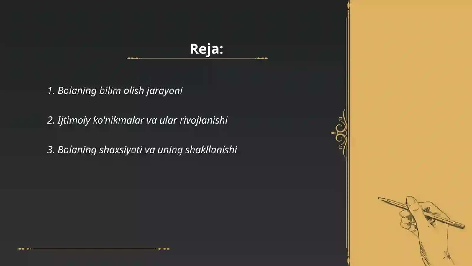 Bolaning sotsiumda rivojlanishi 2