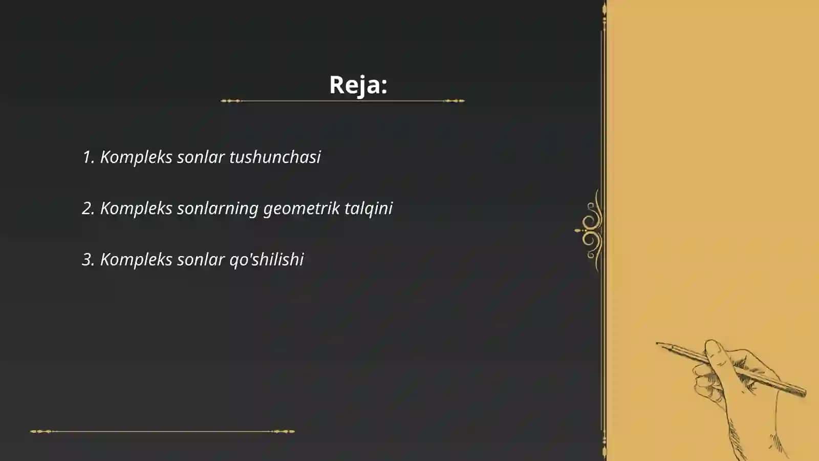 Kompleks sonlar va ular ustida amallar 2