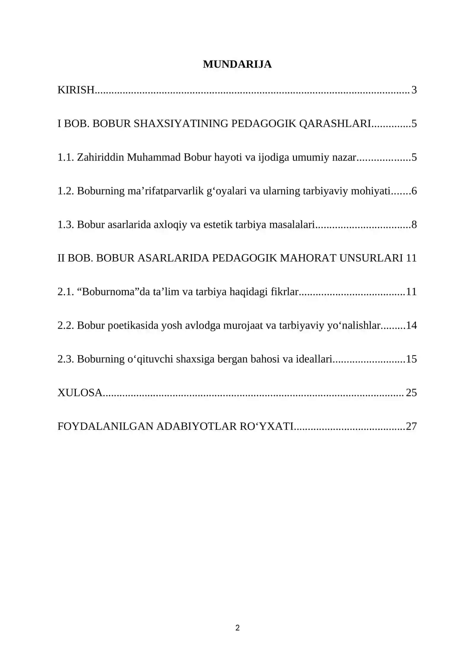 Bobur Shaxsiyatining Pedagogik Qarashlari 2