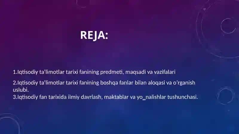 Iqtisodiy ta'limotlar tarixi 2
