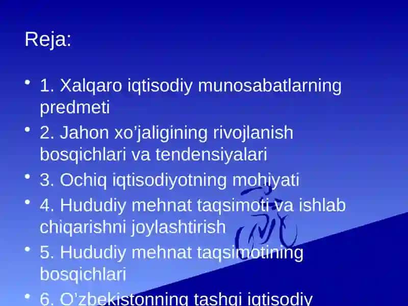 Xalqaro Iqtisodiy Munosabatlar 2
