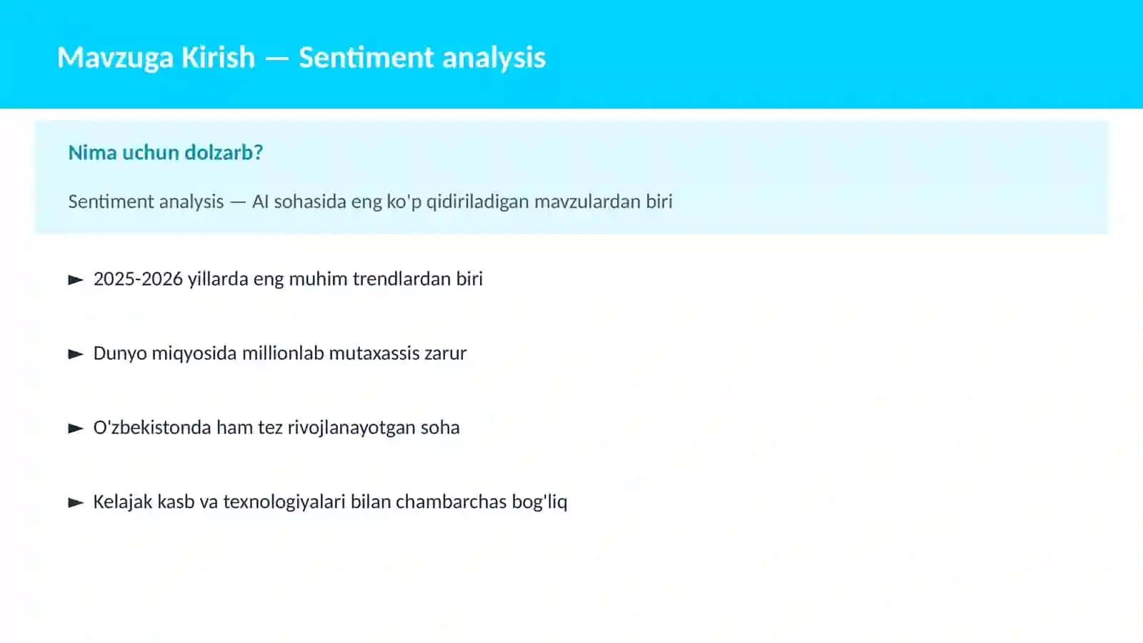 AI | NLP TABIIY TIL QAYTA ISHLASH 2